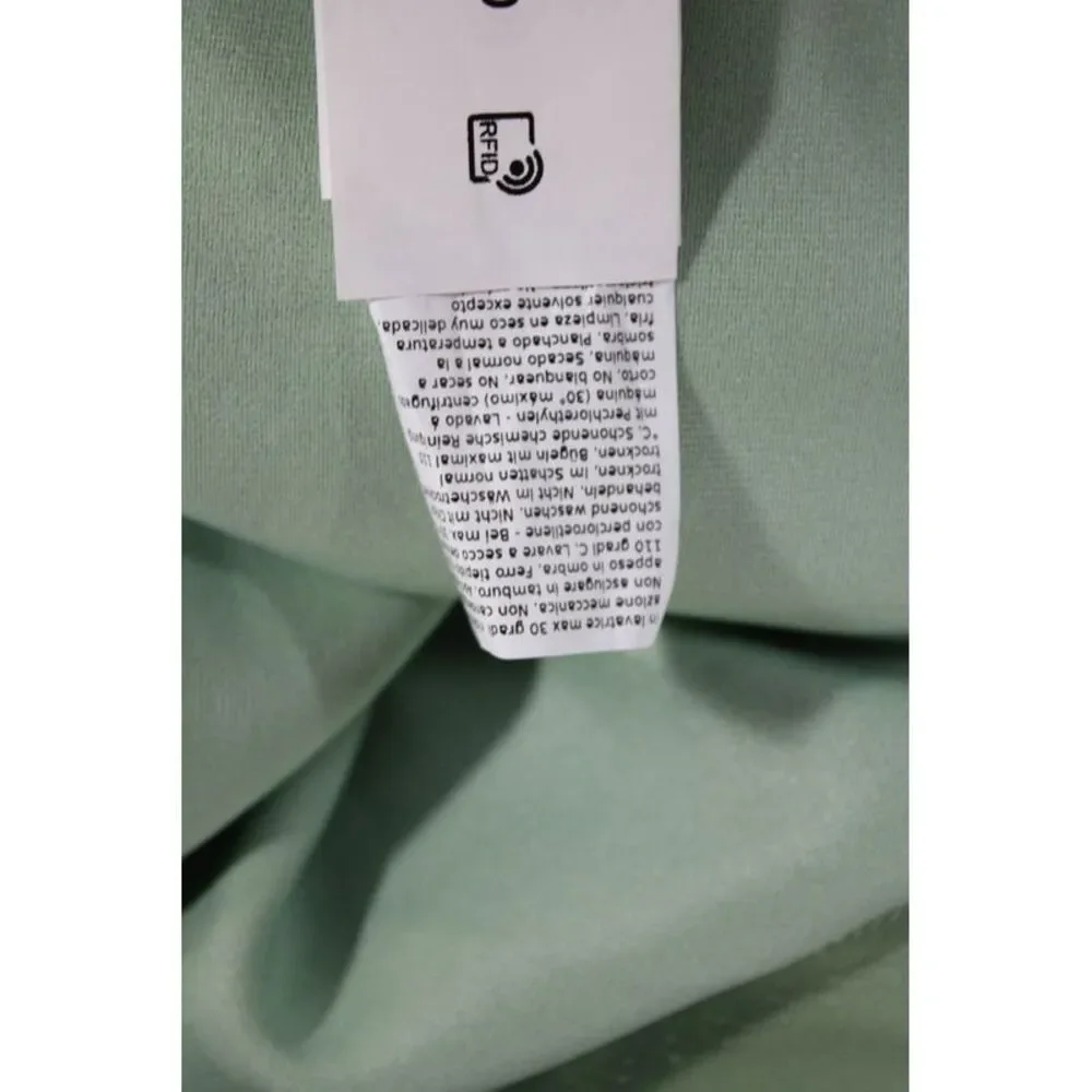 Marella Women Slip Dress Green Square Neck Sleeveless Mid-Calf Size 0